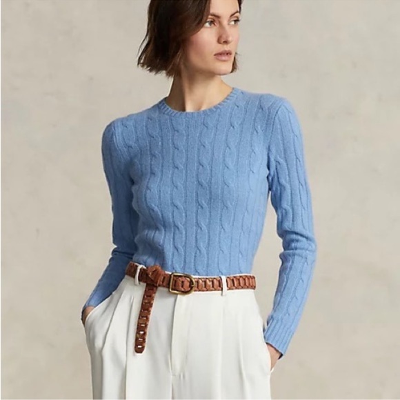 ralph lauren black label cashmere cableknit sweater medium...